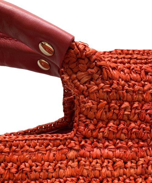 HELEN KAMINSKI（ヘレンカミンスキー）HELEN KAMINSKI (ヘレンカミンスキー) ラフィアハンドバッグ オレンジの古着・服飾アイテム