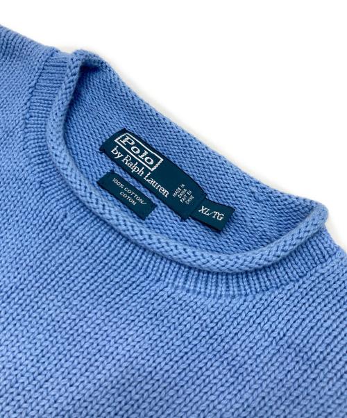 POLO RALPH LAUREN（ポロ・ラルフローレン）POLO RALPH LAUREN (ポロ・ラルフローレン) コットンニット スカイブルー サイズ:XLの古着・服飾アイテム