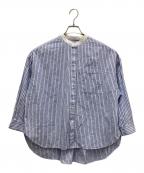 nest Robeネストローブ）の古着「バンドカラーシャツ」｜ブルー