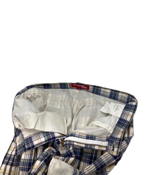 COMME des GARCONS JUNYA WATANABE MAN（コム デ ギャルソン ジュンヤ ワタナベ マン）COMME des GARCONS JUNYA WATANABE MAN (コム デ ギャルソン ジュンヤ ワタナベ マン) LEVI'S (リーバイス) チェックハーフパンツ ベージュ×ネイビー サイズ:SSの古着・服飾アイテム