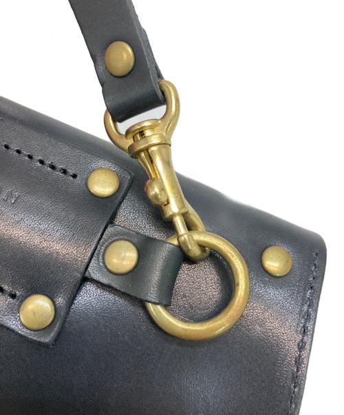 RED MOON（レッドムーン）RED MOON (レッドムーン) レザーウエストポーチ ブラックの古着・服飾アイテム