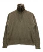 STUDIO NICHOLSONスタジオ ニコルソン）の古着「BOW 5GG FISHERMAN RIB KNIT HALF ZIP JUMPER」｜ブラウン