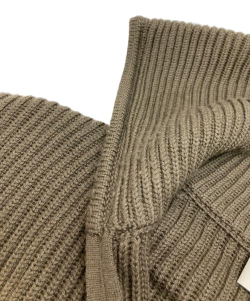 STUDIO NICHOLSON（スタジオ ニコルソン）STUDIO NICHOLSON (スタジオ ニコルソン) BOW 5GG FISHERMAN RIB KNIT HALF ZIP JUMPER ブラウン サイズ:Mの古着・服飾アイテム