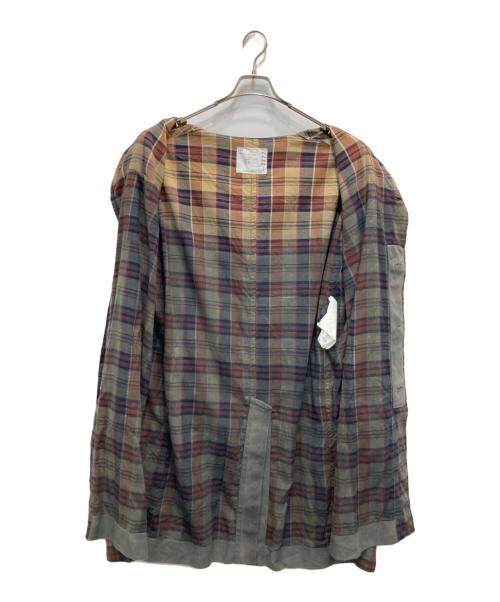 sacai（サカイ）sacai (サカイ) グラデーションチェックコート グリーン サイズ:2の古着・服飾アイテム