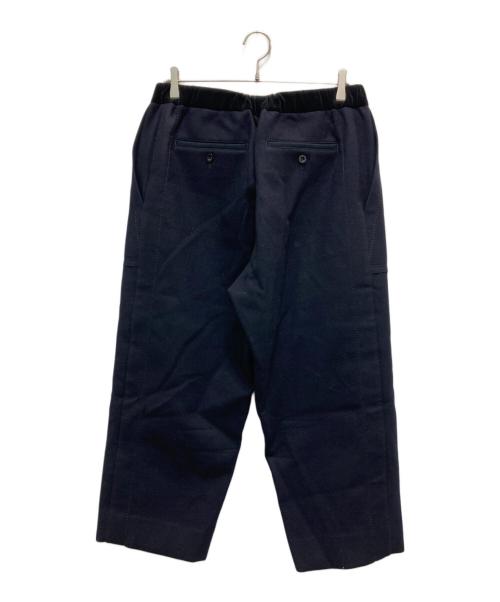 sacai（サカイ）sacai (サカイ) クロップドメルトンパンツ ネイビー サイズ:不明（実寸参照）の古着・服飾アイテム