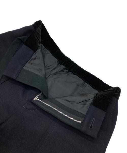 sacai（サカイ）sacai (サカイ) クロップドメルトンパンツ ネイビー サイズ:不明（実寸参照）の古着・服飾アイテム