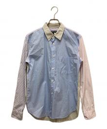 COMME des GARCONS HOMME DEUX（コムデギャルソン オム ドゥ）の古着「ストライプパッチワークシャツ」｜マルチカラー
