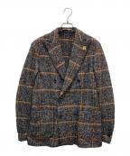 LARDINIラルディーニ）の古着「モヘヤ混ツイードダブルジャケット」｜ブラウン
