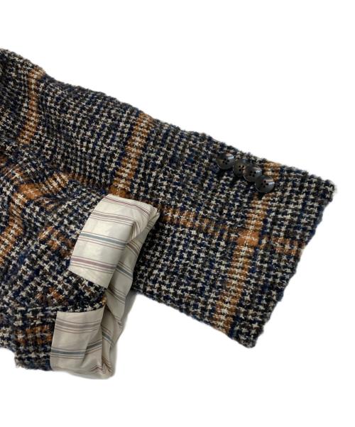 LARDINI（ラルディーニ）LARDINI (ラルディーニ) モヘヤ混ツイードダブルジャケット ブラウン サイズ:48の古着・服飾アイテム