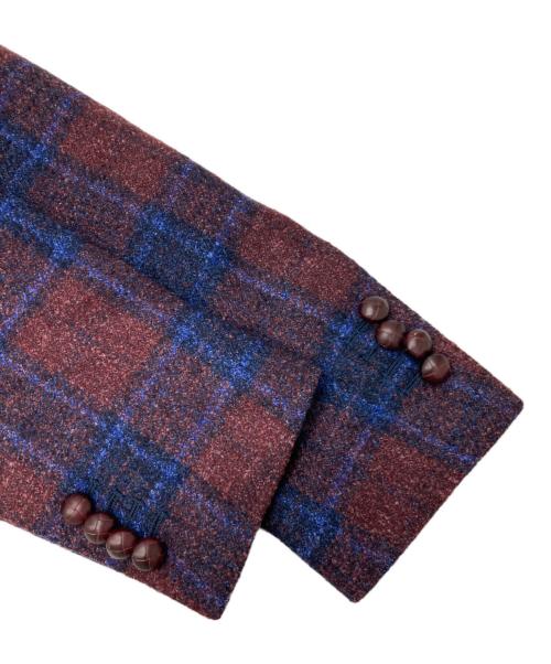 TAGLIATORE（タリアトーレ）TAGLIATORE (タリアトーレ) テーラードジャケット レッド×ネイビー サイズ:48の古着・服飾アイテム