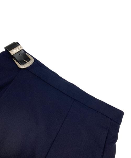 TOGA PULLA（トーガ プルラ）TOGA PULLA (トーガ プルラ) スーチングウールプリーツ巻きスカート ネイビー サイズ:36の古着・服飾アイテム