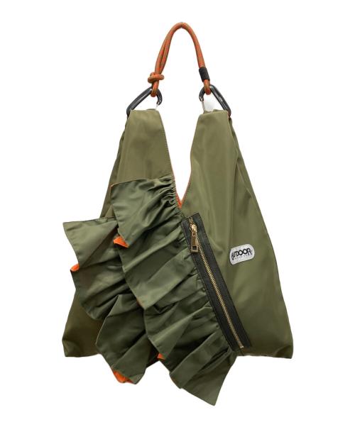 Risley（リズレー）Risley (リズレー) OUTDOOR (アウトドア) フリルトートバッグ グリーンの古着・服飾アイテム