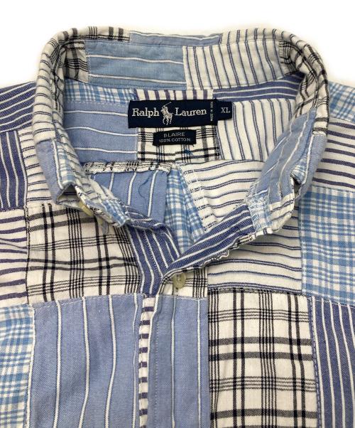 POLO RALPH LAUREN（ポロ・ラルフローレン）POLO RALPH LAUREN (ポロ・ラルフローレン) パッチワークシャツ ブルー サイズ:XLの古着・服飾アイテム
