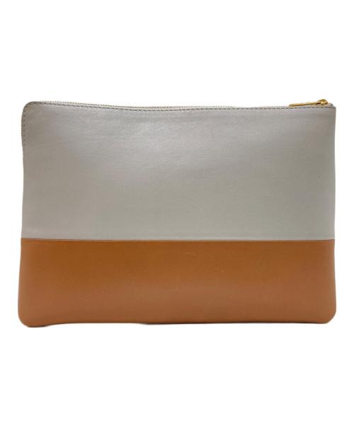 CELINE（セリーヌ）CELINE (セリーヌ) クラッチバッグ グレー×ブラウンの古着・服飾アイテム