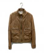 D&Gディーアンドジー）の古着「レザージャケット」｜ブラウン