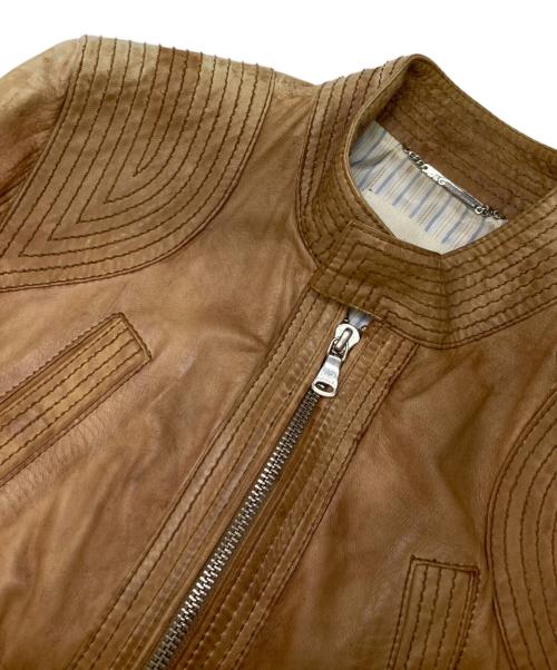 D&G（ディーアンドジー）D&G (ディーアンドジー) レザージャケット ブラウン サイズ:48の古着・服飾アイテム