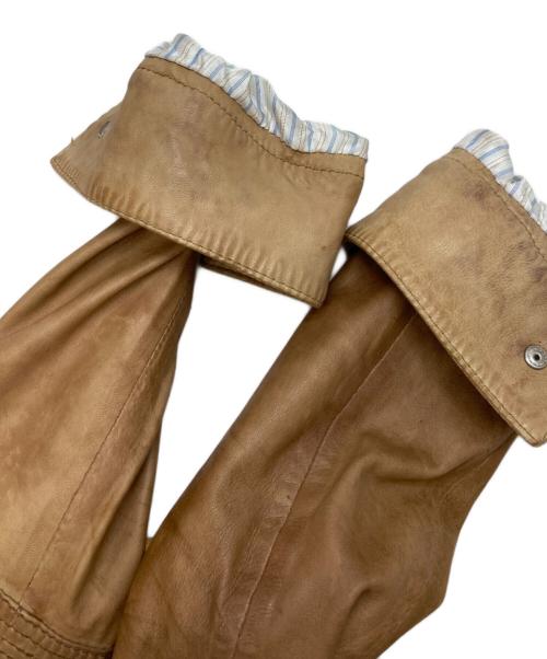 D&G（ディーアンドジー）D&G (ディーアンドジー) レザージャケット ブラウン サイズ:48の古着・服飾アイテム