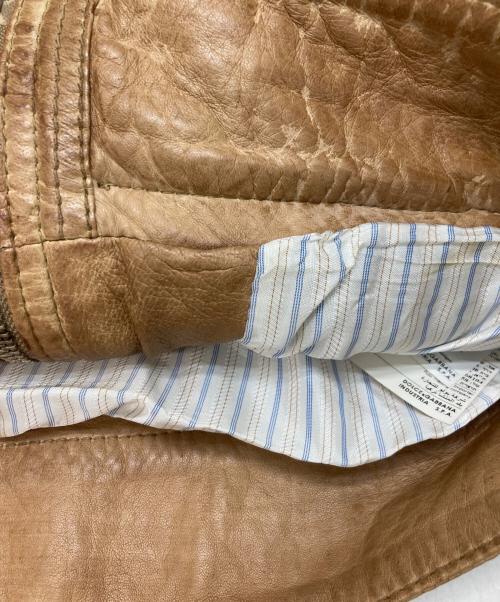 D&G（ディーアンドジー）D&G (ディーアンドジー) レザージャケット ブラウン サイズ:48の古着・服飾アイテム