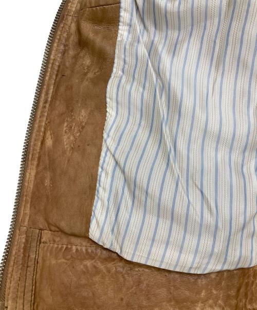 D&G（ディーアンドジー）D&G (ディーアンドジー) レザージャケット ブラウン サイズ:48の古着・服飾アイテム