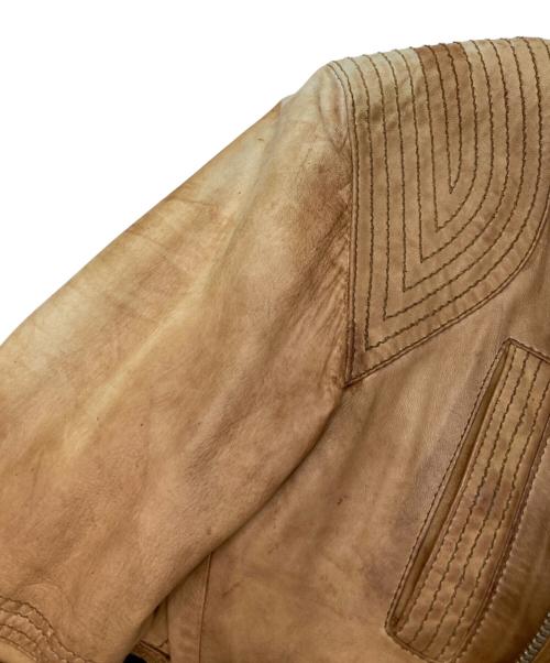 D&G（ディーアンドジー）D&G (ディーアンドジー) レザージャケット ブラウン サイズ:48の古着・服飾アイテム