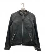 Schott×EDIFICEショット×エディフィス）の古着「シープレザーシングルライダースジャケット」｜ブラック