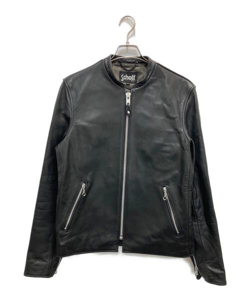 Schott（ショット）Schott (ショット) EDIFICE (エディフィス) シープレザーシングルライダースジャケット ブラック サイズ:Mの古着・服飾アイテム