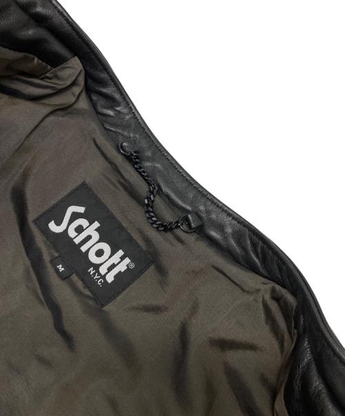 Schott（ショット）Schott (ショット) EDIFICE (エディフィス) シープレザーシングルライダースジャケット ブラック サイズ:Mの古着・服飾アイテム