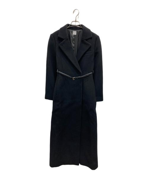 L`AUBE BLANC（ローブ ブラン）L`AUBE BLANC (ローブ ブラン) ベルテッドチェスターコート ブラック サイズ:Fの古着・服飾アイテム