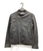 BEAUTY&YOUTHビューティーアンドユース）の古着「シープ セミダブル ライダースジャケット」｜ブラック