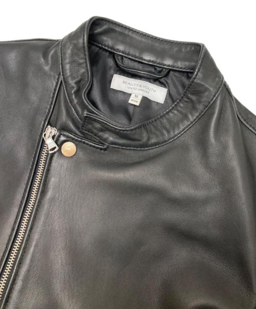 BEAUTY&YOUTH（ビューティーアンドユース）BEAUTY&YOUTH (ビューティーアンドユース) シープ セミダブル ライダースジャケット ブラック サイズ:Mの古着・服飾アイテム