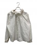 nest Robeネストローブ）の古着「コットンリネンダンガリーフリルシャツ」｜ホワイト