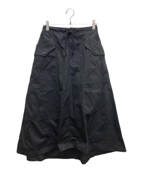 WILDSIDE YOHJI YAMAMOTO（ワイルドサイド ヨウジ ヤマモト）WILDSIDE YOHJI YAMAMOTO (ワイルドサイド ヨウジ ヤマモト) コットンチノワークスカート ブラック サイズ:1の古着・服飾アイテム