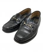 BARNEYS NEWYORK×G.H.BASSバーニーズ・ニューヨーク×ジーエイチバス）の古着「クロコビットローファー」｜ブラック
