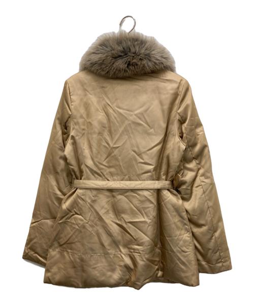 Aquascutum（アクアスキュータム）Aquascutum (アクアスキュータム) フォックスファー付ダウンコート ブラウン サイズ:8の古着・服飾アイテム