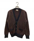 HERMESエルメス）の古着「ハウンドトゥースカーディガン」｜ブラウン