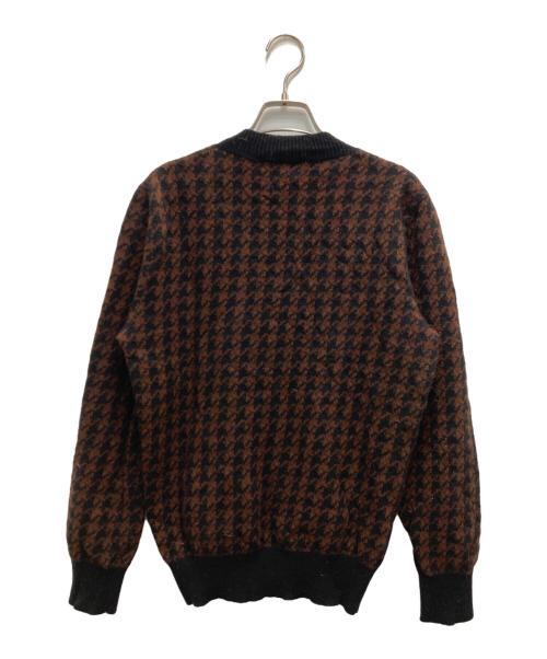HERMES（エルメス）HERMES (エルメス) ハウンドトゥースカーディガン ブラウン サイズ:Sの古着・服飾アイテム