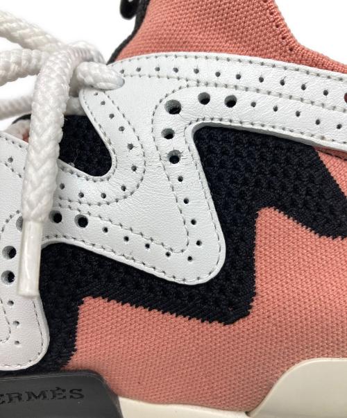 HERMES（エルメス）HERMES (エルメス) アクション バイカラーニット ハイライズスニーカー ピンク サイズ:36の古着・服飾アイテム