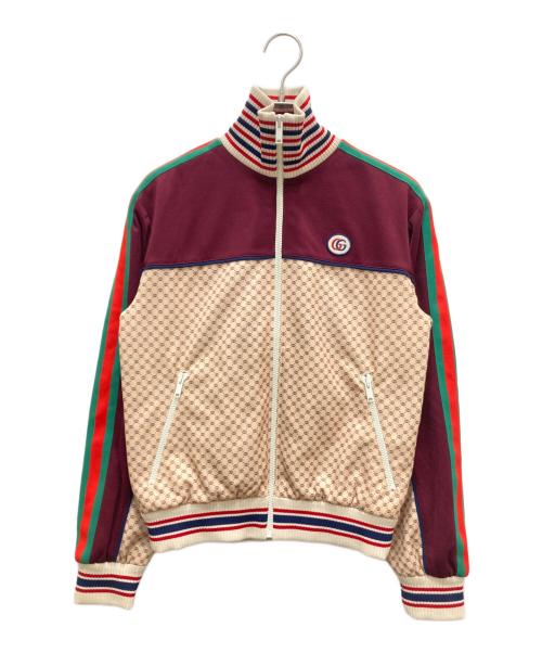 GUCCI（グッチ）GUCCI (グッチ) ジャージージャケット ベージュ×ボルドー サイズ:XXXSの古着・服飾アイテム