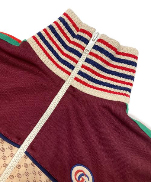 GUCCI（グッチ）GUCCI (グッチ) ジャージージャケット ベージュ×ボルドー サイズ:XXXSの古着・服飾アイテム