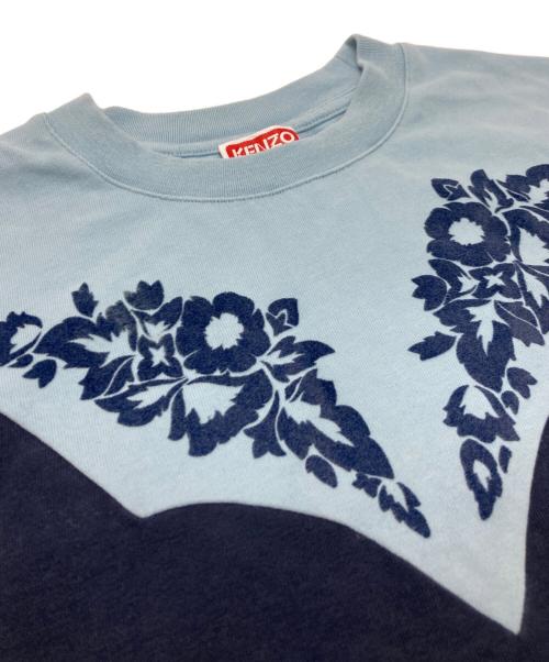 KENZO（ケンゾー）KENZO (ケンゾー) ウエスタンフラワーTシャツ ネイビー×ブルー サイズ:XSの古着・服飾アイテム