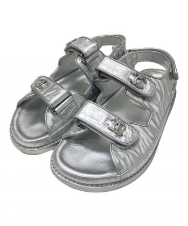 中古・古着通販】CHANEL (シャネル) フットベットサンダル シルバー