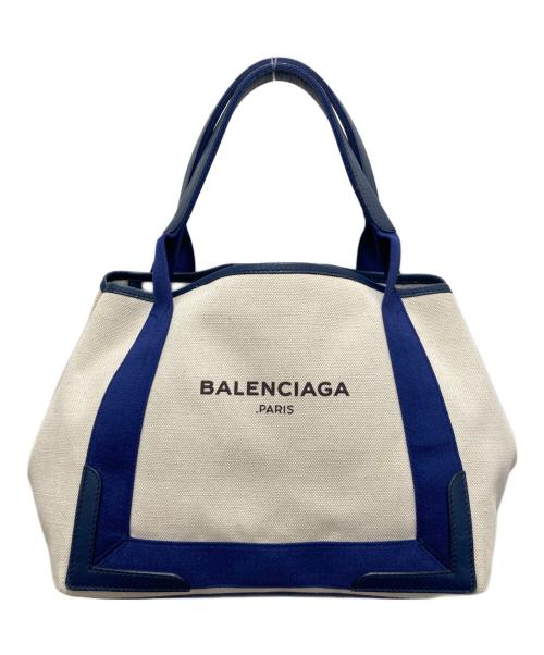 BALENCIAGA（バレンシアガ）BALENCIAGA (バレンシアガ) ネイビー カバ Sキャンバス トートバッグ ネイビーの古着・服飾アイテム
