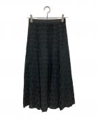 ANAYIアナイ）の古着「ドットジャガード フレアスカート」｜ブラック