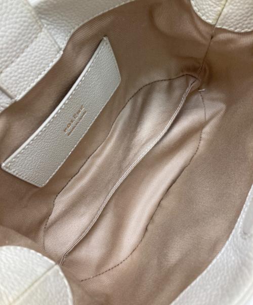 POLENE（ポレーヌ）POLENE (ポレーヌ) BERI フルグレインテクスチャードカーフレザーショルダーバッグ ホワイトの古着・服飾アイテム