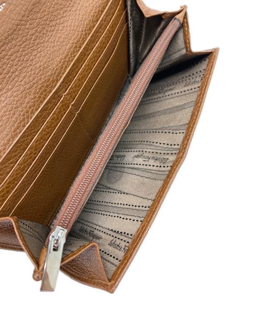 Salvatore Ferragamo（サルヴァトーレ フェラガモ）Salvatore Ferragamo (サルヴァトーレ フェラガモ) ガンチーニターンロックロングウォレット ブラウンの古着・服飾アイテム