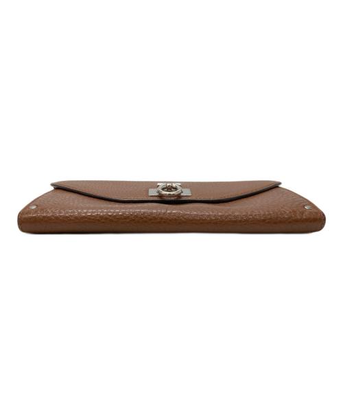 Salvatore Ferragamo（サルヴァトーレ フェラガモ）Salvatore Ferragamo (サルヴァトーレ フェラガモ) ガンチーニターンロックロングウォレット ブラウンの古着・服飾アイテム