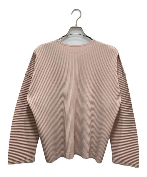 HOMME PLISSE ISSEY MIYAKE（オム プリッセ イッセイ ミヤケ）HOMME PLISSE ISSEY MIYAKE (オムプリッセ イッセイ ミヤケ) プリーツヘンリーネックカットソー ベージュ サイズ:2の古着・服飾アイテム