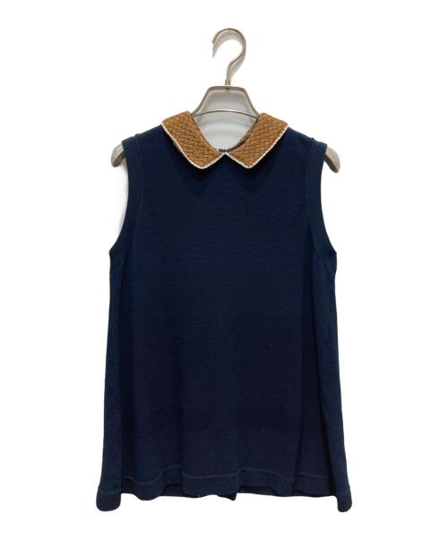 45R（フォーティファイブ・アール）45R (フォーティファイブ・アール) ノースリーブ鹿の子ポロシャツ インディゴ サイズ:2の古着・服飾アイテム