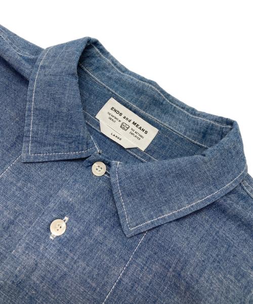 ENDS and MEANS（エンズアンド ミーンズ）ENDS and MEANS (エンズアンド ミーンズ) シャンブレーシャツ インディゴ サイズ:Lの古着・服飾アイテム