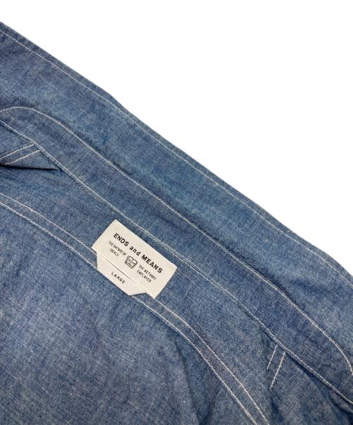 ENDS and MEANS（エンズアンド ミーンズ）ENDS and MEANS (エンズアンド ミーンズ) シャンブレーシャツ インディゴ サイズ:Lの古着・服飾アイテム